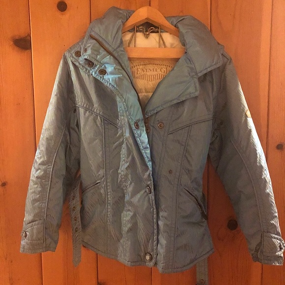 Vintage Jackets & Blazers - Blue retro ski snow coat jacket with fur lined hood vintage winter
